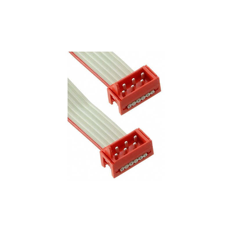 1 pcs - TE Connectivity Micro-MaTch Series Flat Ribbon Cable, 6-Way, 1.27mm Pitch, 150.5mm Length, Micro-MaTch IDC to