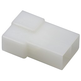 25 pcs - TE Connectivity, AMP FASTIN-FASTON 2 Way Nylon 66 Crimp Terminal Housing, 6.35mm Tab Size, Natural