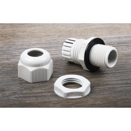 10 pcs - RS PRO Grey Nylon Cable Gland, M16 Thread, 5mm Min, 10mm Max, IP68