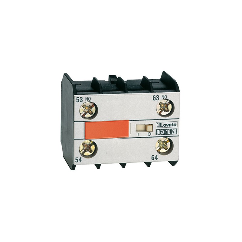 1 pcs - Lovato Auxiliary Contact, 4 Contact, 2NC + 2NO, DIN Rail Mount