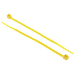 1 Bag of 100 - RS PRO Cable Tie, 100mm x 2.5 mm, Yellow Nylon, Pk-100