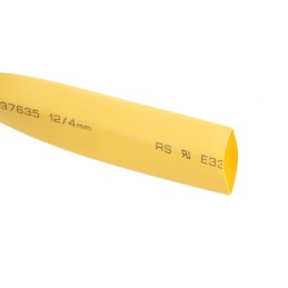 1 Reel of 4 M - RS PRO Heat Shrink Tubing, Yellow 12mm Sleeve Dia. x 4m Length 3:1 Ratio