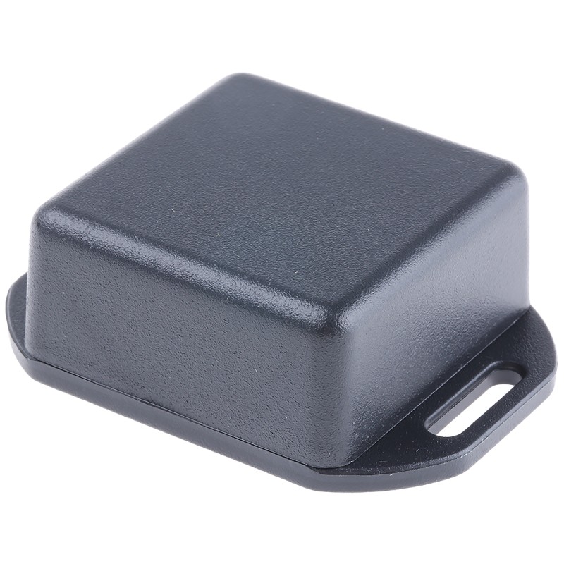 1 pcs - Hammond 1551 Series Black ABS Enclosure, IP54, Flanged, Black Lid, 40 x 40 x 20mm