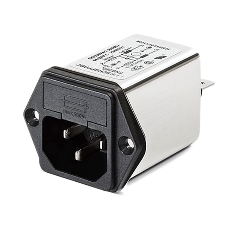 60 pcs - Schaffner 1A, 250 V ac Male Panel Mount IEC Inlet Filter FN9260-1-06, Faston None Fuse