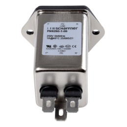 60 pcs - Schaffner 1A, 250 V ac Male Panel Mount IEC Inlet Filter FN9260-1-06, Faston None Fuse