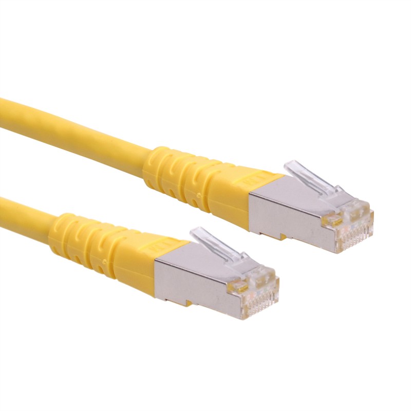 1 pcs - Roline Cat6 Straight Male RJ45 to Straight Male RJ45 Ethernet Cable, S/FTP, Yellow PVC Sheath, 500mm