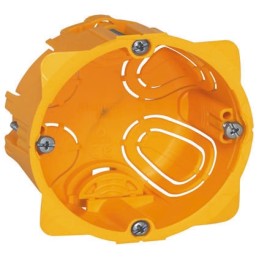 1 pcs - Legrand Batibox Yellow Plastic Back Box, NF, 1 Gangs