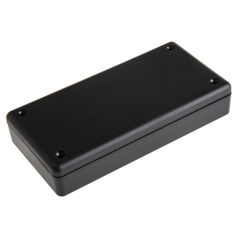 1 pcs - Hammond 1599 Series Black Flame Retardant ABS Enclosure, IP54, Black Lid, 130 x 65 x 25mm