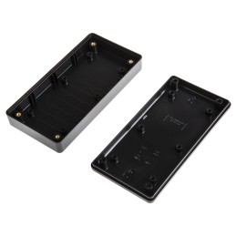 1 pcs - Hammond 1599 Series Black Flame Retardant ABS Enclosure, IP54, Black Lid, 130 x 65 x 25mm