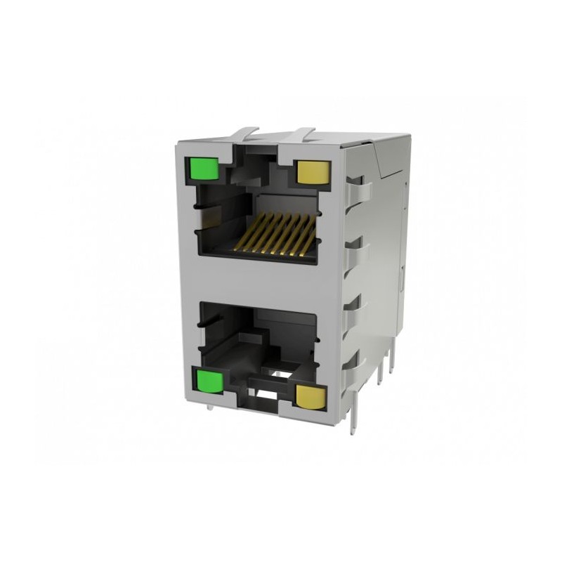 50 pcs - Amphenol Communications Solutions RJE30 Series Female Ethernet Connector, Through Hole, Cat3, Nickel Plated Copper