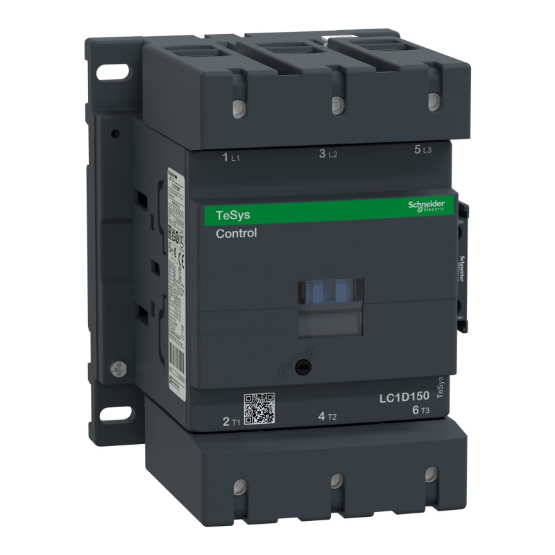 1 pcs - Schneider Electric LC1D Series Contactor, 230 V ac Coil, 3-Pole, 150 A, 80 kW, 3NO, 1 kV ac