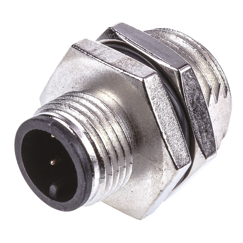 50 pcs - TE Connectivity Circular Connector, 3 Contacts, Panel Mount, M12 Connector, Plug, Male, IP67, M12 Series