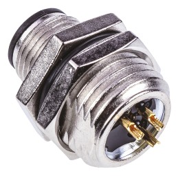 50 pcs - TE Connectivity Circular Connector, 3 Contacts, Panel Mount, M12 Connector, Plug, Male, IP67, M12 Series