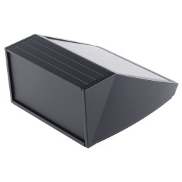 1 pcs - METCASE Unidesk Series Black Aluminium Desktop Enclosure, Sloped Front, 200 x 200 x 102mm