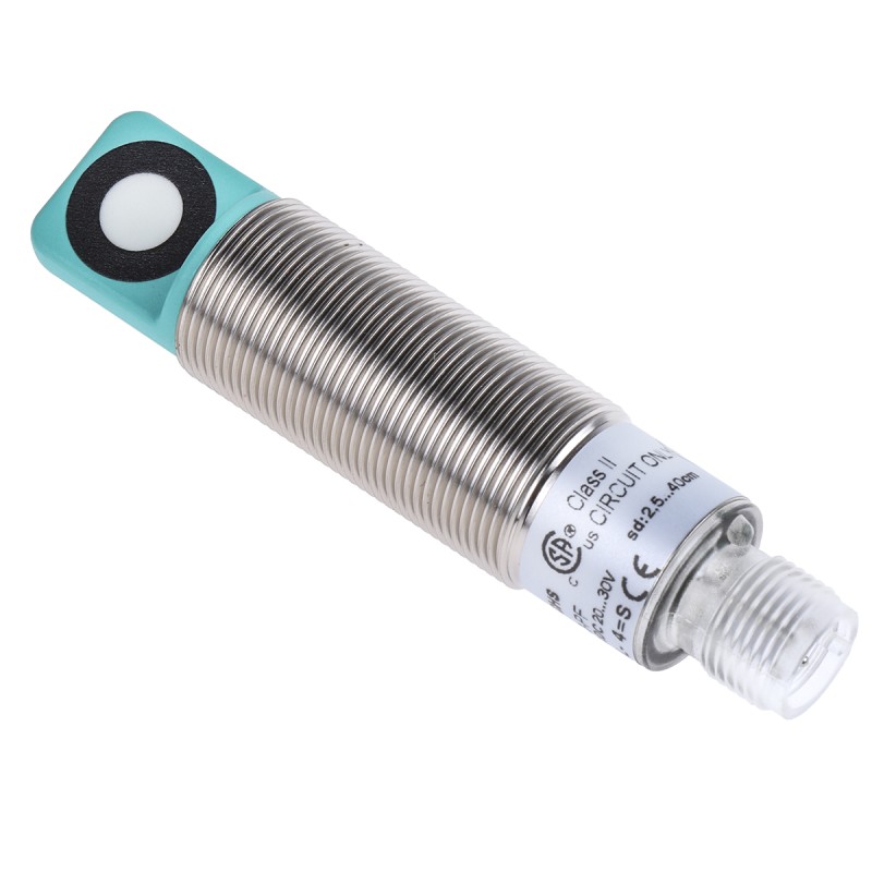 1 pcs - Pepperl + Fuchs Ultrasonic Barrel-Style Proximity Sensor, M18 x 1, 25 - 400 mm Detection, PNP Output, 20