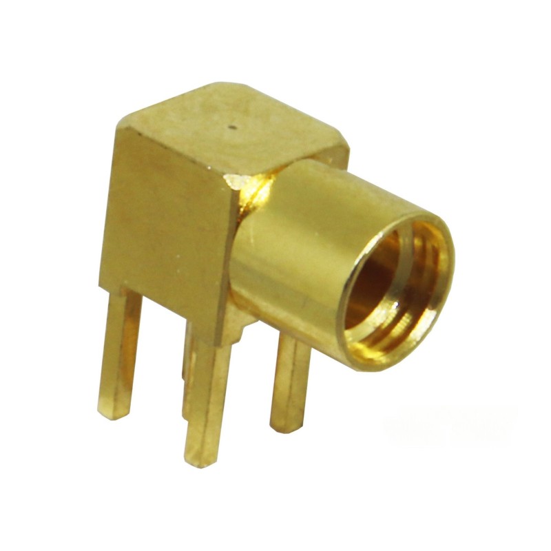 50 pcs - TE Connectivity, jack PCB Mount MMCX Connector, Through Hole Termination, Right Angle Body