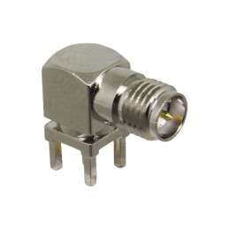 50 pcs - TE Connectivity, jack PCB Mount SMA Connector, Through Hole Termination, Right Angle Body
