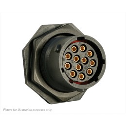 1 pcs - Souriau Circular Connector, 12 Contacts, Panel Mount, Plug, Female, IP68, IP69K, UTS Series