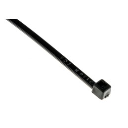1 Bag of 100 - HellermannTyton Cable Tie, 100mm x 2.5 mm, Black Polyamide 6.6 (PA66), Pk-100