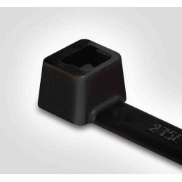 1 Bag of 100 - HellermannTyton Cable Tie, 100mm x 2.5 mm, Black Polyamide 6.6 (PA66), Pk-100