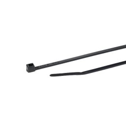 1 Bag of 100 - HellermannTyton Cable Tie, 100mm x 2.5 mm, Black Polyamide 6.6 (PA66), Pk-100