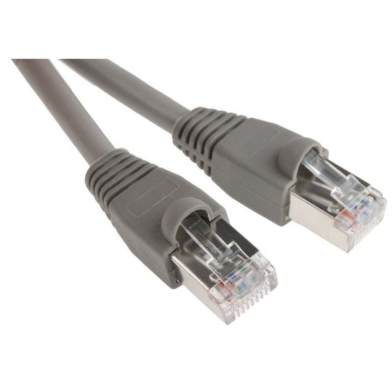1 pcs - RS PRO Cat5e Straight Male RJ45 to Straight Male RJ45 Ethernet Cable, STP, Grey, 1m