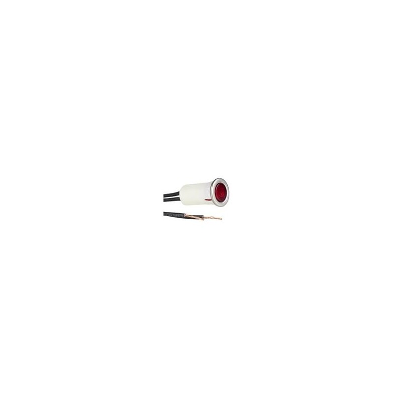 1 pcs : 32R-2311 - Panel Mount Indicator Lamps Round PMI .5in. Neon 125V Wire Red