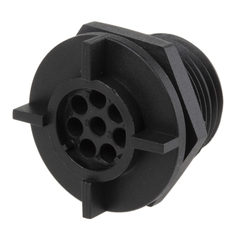 1 pcs - Bulgin Circular Connector, 8 Contacts, Rear Mount, Miniature Connector, Socket, Female, IP68, Buccaneer 400 Series