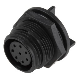 1 pcs - Bulgin Circular Connector, 8 Contacts, Rear Mount, Miniature Connector, Socket, Female, IP68, Buccaneer 400 Series