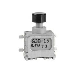 1 pcs : G3B15AH-XA - Pushbutton Switches SPDT ON-(ON) R/A BLK