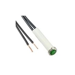 1 pcs : 36EN-2312 - Panel Mount Indicator Lamps Round PMI 5/16in. Neon 125V Wire Green