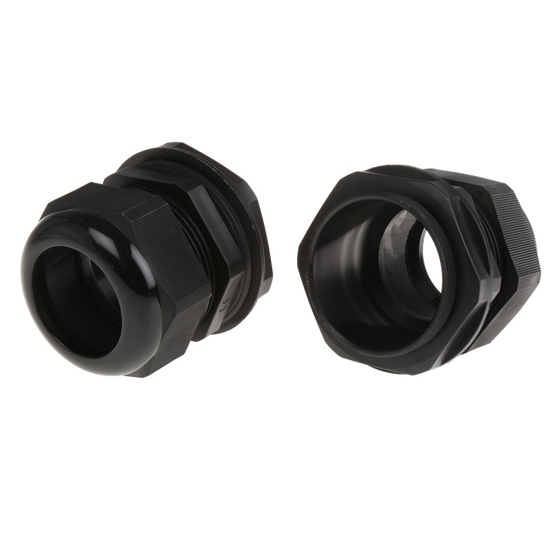 1 Bag of 2 - HellermannTyton NGM Series Black Nylon Cable Gland, M63 Thread, 34mm Min, 44mm Max, IP68
