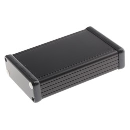 1 pcs - Hammond 1455 Series Black Aluminium Enclosure, IP54, Black Lid, 120 x 78 x 27mm