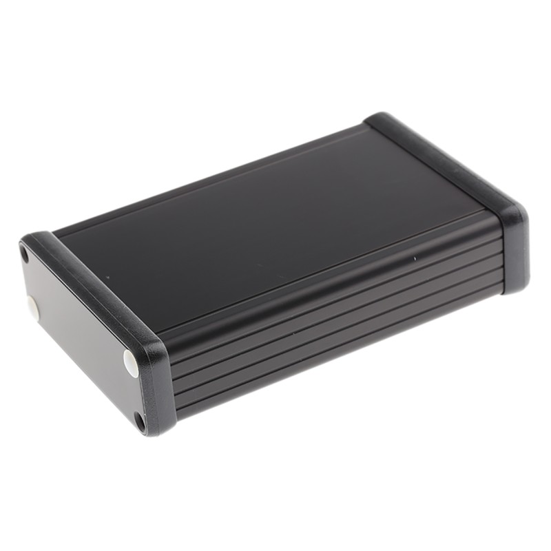 1 pcs - Hammond 1455 Series Black Aluminium Enclosure, IP54, Black Lid, 120 x 78 x 27mm
