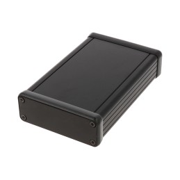 1 pcs - Hammond 1455 Series Black Aluminium Enclosure, IP54, Black Lid, 120 x 78 x 27mm