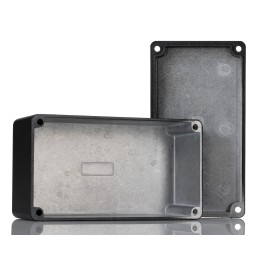 1 pcs - Hammond 1590 Series Black Die Cast Aluminium Enclosure, IP54, Black Lid, 121.1 x 66 x 40mm