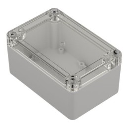 1 pcs - RS PRO Light Grey ABS, Polycarbonate Enclosure, IP65, Transparent Lid, 121.4 x 81.6 x 60.2mm