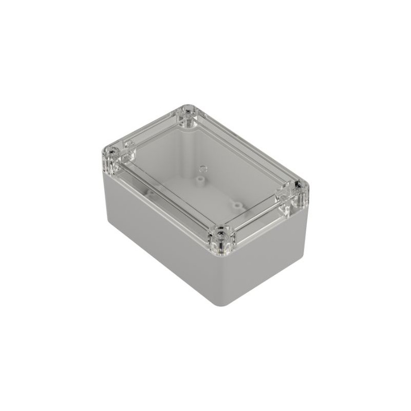 1 pcs - RS PRO Light Grey ABS, Polycarbonate Enclosure, IP65, Transparent Lid, 121.4 x 81.6 x 60.2mm