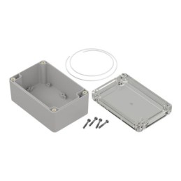 1 pcs - RS PRO Light Grey ABS, Polycarbonate Enclosure, IP65, Transparent Lid, 121.4 x 81.6 x 60.2mm