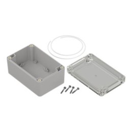 1 pcs - RS PRO Light Grey ABS, Polycarbonate Enclosure, IP65, Transparent Lid, 121.4 x 81.6 x 60.2mm