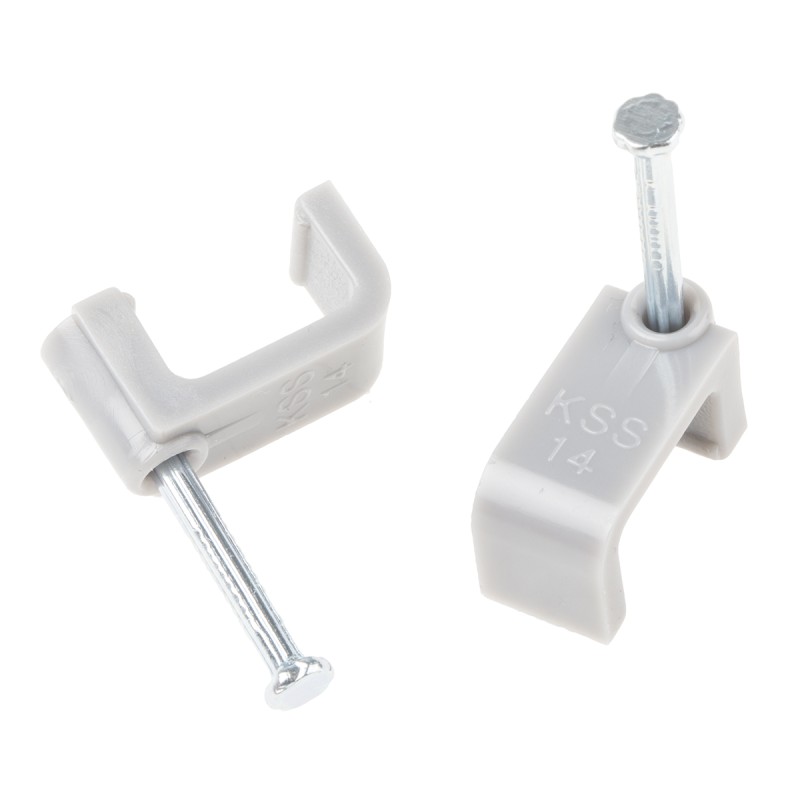 1 Box of 100 - RS PRO Grey PE Rectangular Cable Clip, 6mm Max. Bundle