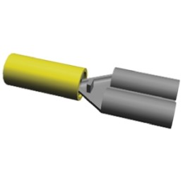 1 Box of 1000 - TE Connectivity PIDG FASTON .187 Yellow Insulated Female Spade Connector, Receptacle, 4.75 x 0.51mm Tab Size, 0.