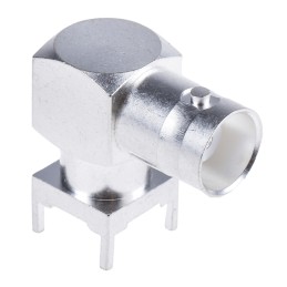 1 pcs - RS PRO, jack PCB Mount BNC Connector, 50Ω, Through Hole Termination, Right Angle Body