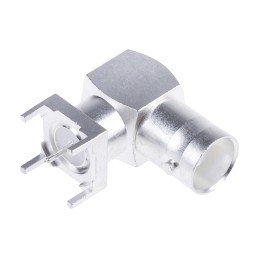 1 pcs - RS PRO, jack PCB Mount BNC Connector, 50Ω, Through Hole Termination, Right Angle Body