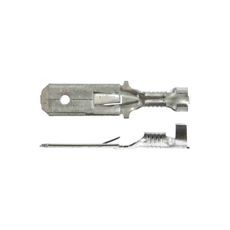 1 Pack of 3500 - TE Connectivity FASTIN-FASTON .250 Uninsulated Male Spade Connector, Tab, 6.35 x 0.81mm Tab Size, 0.5mm² to 1mm