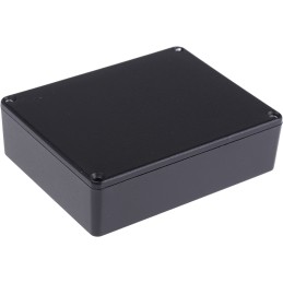 1 pcs - Hammond 1590 Series Black Die Cast Aluminium Enclosure, IP54, Black Lid, 118.5 x 93.5 x 30mm