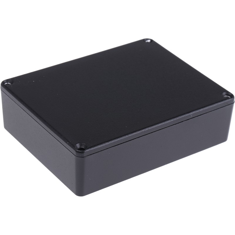 1 pcs - Hammond 1590 Series Black Die Cast Aluminium Enclosure, IP54, Black Lid, 118.5 x 93.5 x 30mm