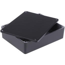 1 pcs - Hammond 1590 Series Black Die Cast Aluminium Enclosure, IP54, Black Lid, 118.5 x 93.5 x 30mm