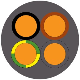 1 Reel of 100 M - RS PRO 4 Core Power Cable, 1.5 mm², 100m, Grey PVC Sheath, NYM-J, 500 V