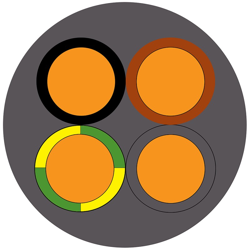 1 Reel of 100 M - RS PRO 4 Core Power Cable, 1.5 mm², 100m, Grey PVC Sheath, NYM-J, 500 V